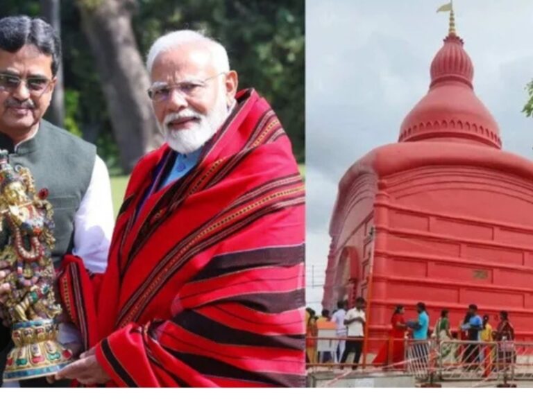 নবরাত্রি প্রথম দিনে ত্রিপুরেশ্বরী দর্শনে নরেন্দ্র মোদি